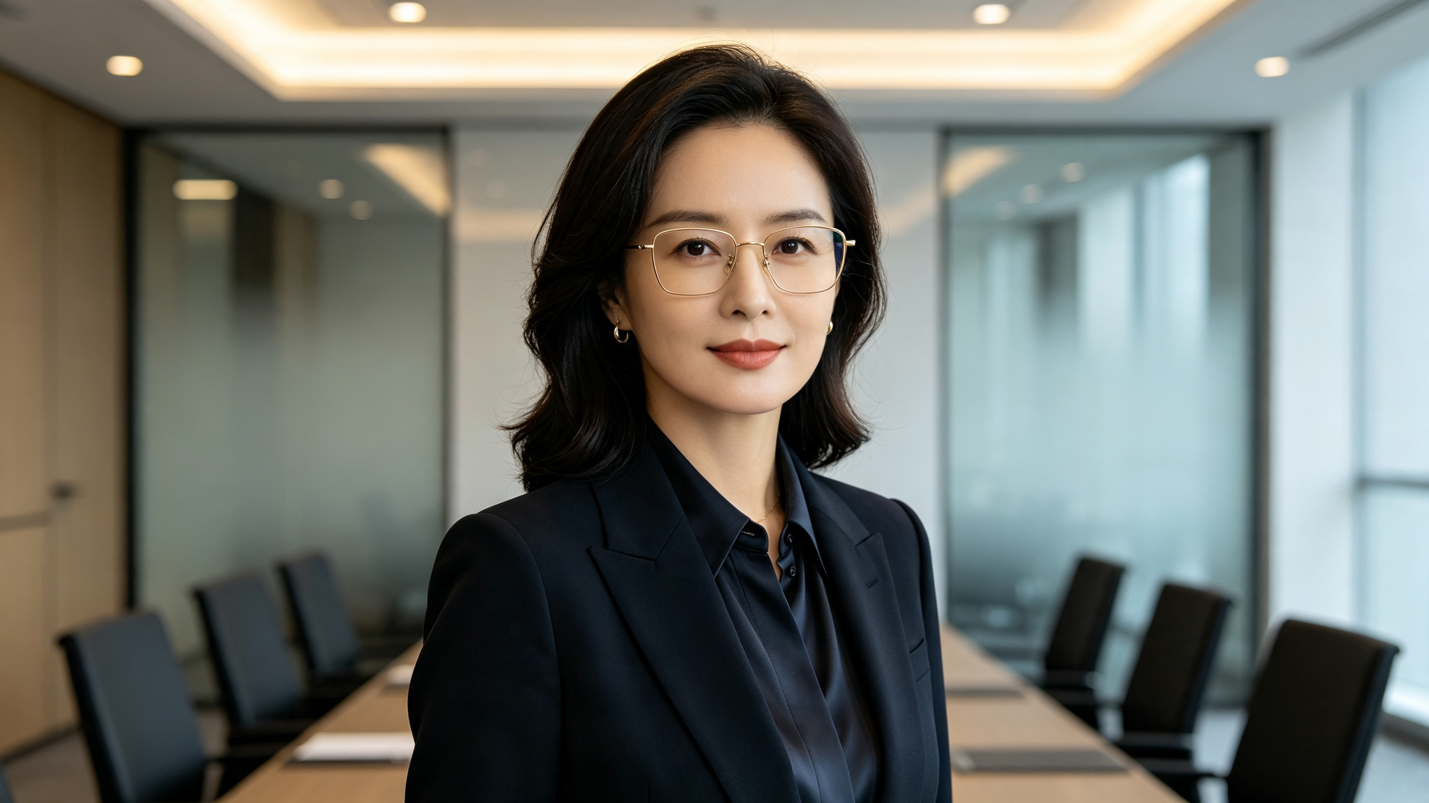 精致金丝方框，演绎职场优雅气质