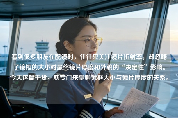 看到很多朋友在配镜时，往往只关注镜片折射率，却忽略了镜框的大小对最终镜片厚度和外貌的“决定性”影响。今天这篇干货，就专门来聊聊镜框大小与镜片厚度的关系。
