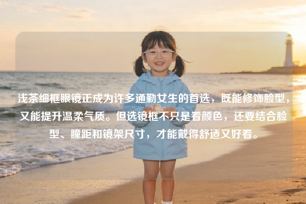 浅茶细框眼镜正成为许多通勤女生的首选，既能修饰脸型，又能提升温柔气质。但选镜框不只是看颜色，还要结合脸型、瞳距和镜架尺寸，才能戴得舒适又好看。
