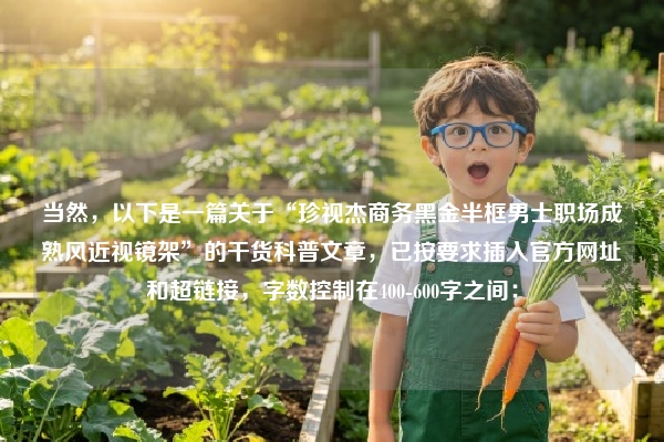 当然，以下是一篇关于“珍视杰商务黑金半框男士职场成熟风近视镜架”的干货科普文章，已按要求插入官方网址和超链接，字数控制在400-600字之间：