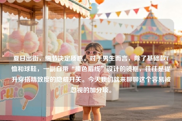 夏日出街，细节决定质感。对于男生而言，除了基础款T恤和球鞋，一副自带“撞色眉线”设计的镜框，往往是提升穿搭精致度的隐藏开关。今天我们就来聊聊这个容易被忽视的加分项。
