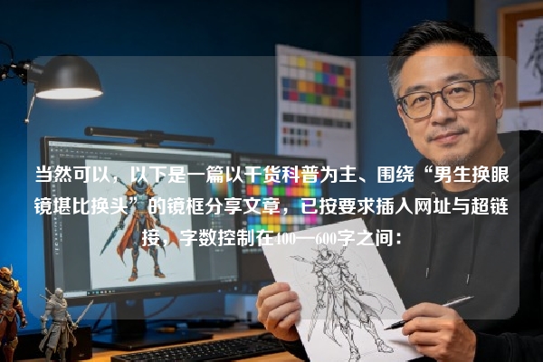 当然可以，以下是一篇以干货科普为主、围绕“男生换眼镜堪比换头”的镜框分享文章，已按要求插入网址与超链接，字数控制在400—600字之间：
