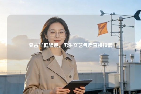 复古半框眼镜，男生文艺气质直接拉满